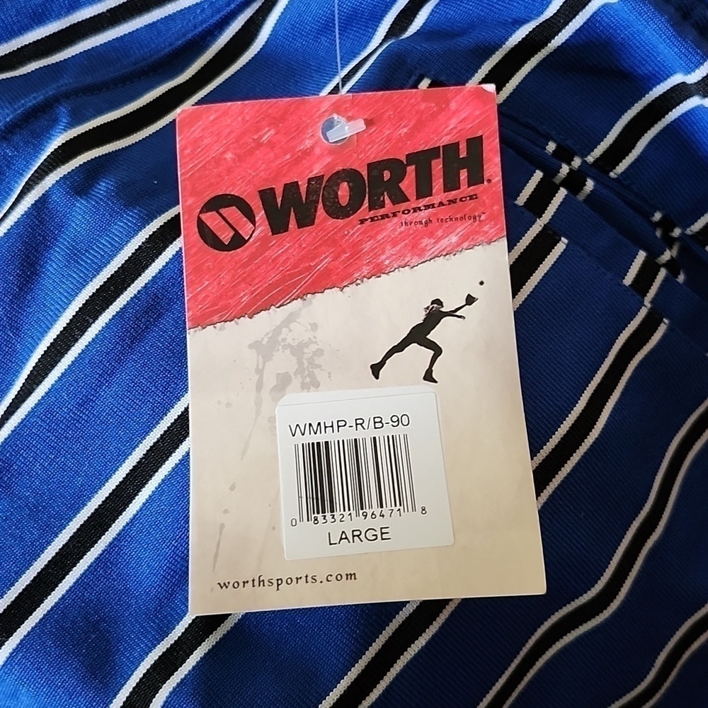 Worth Baseball Pants Softball Pants New Large Blue with Black White Pinstripes